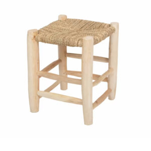 TABOURET EN BOIS ET DOUM TISSAGE CENTRAL