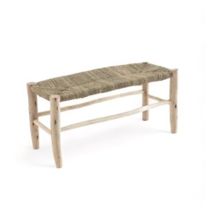 BANC EN BOIS ET DOUM TISSAGE CENTRAL